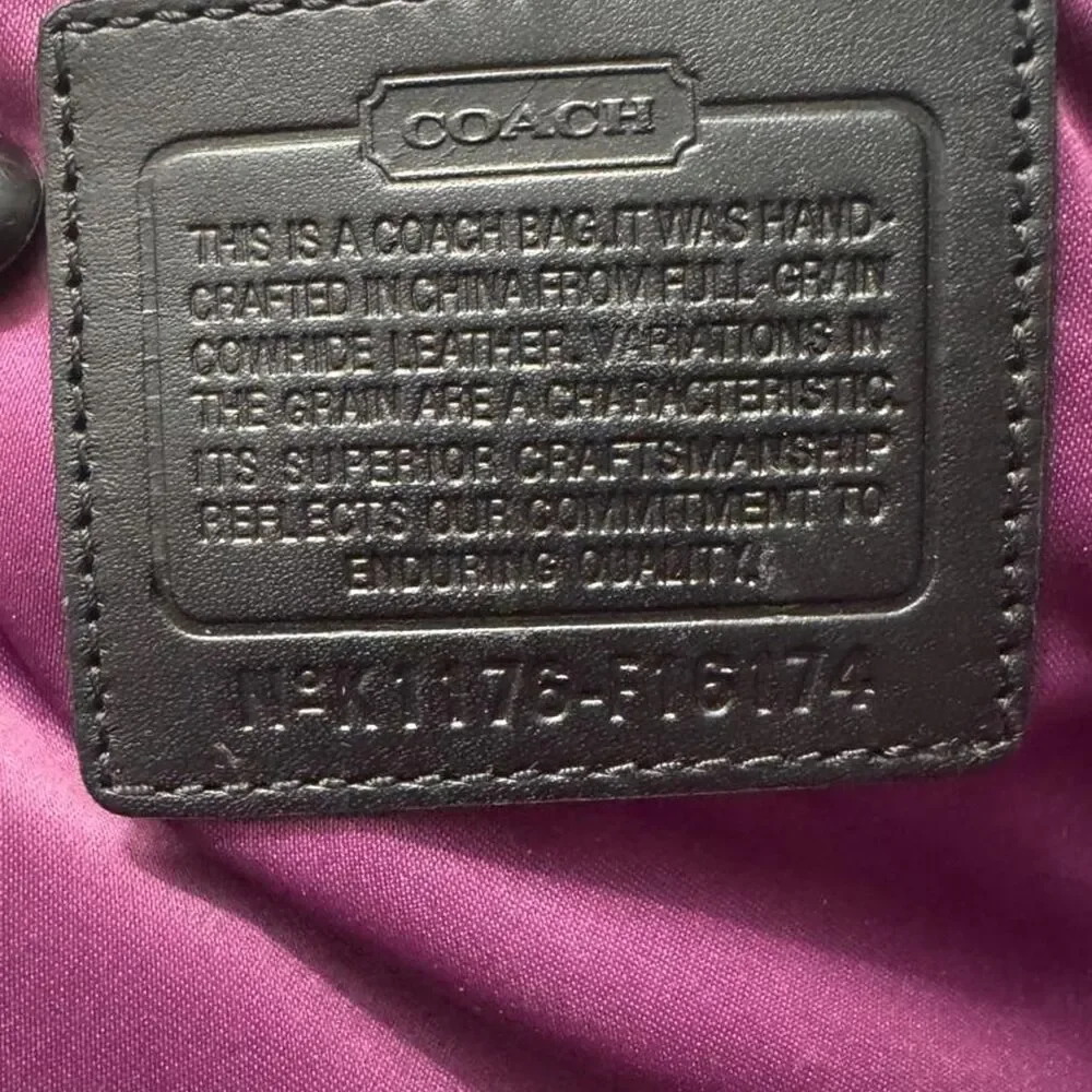 Coach Carly Vintage Y2K Black Pebbled Leather Tote Shoulder Bag